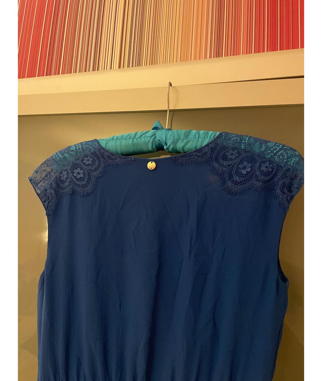 LIU JO Синее ацетатное коктейльное платье, фото 3