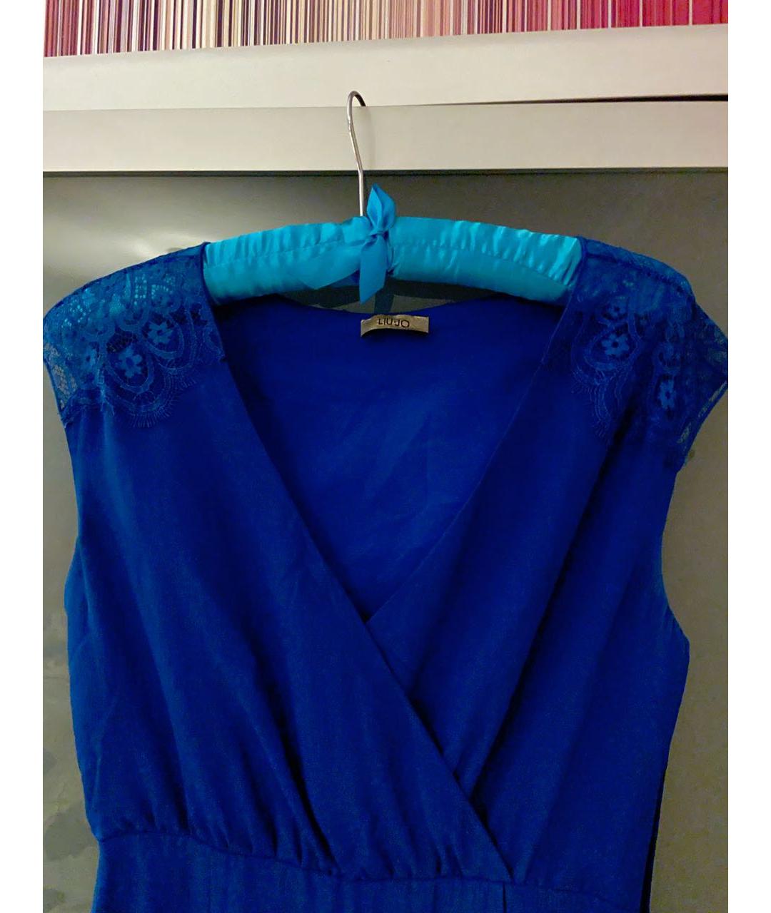 LIU JO Синее ацетатное коктейльное платье, фото 4
