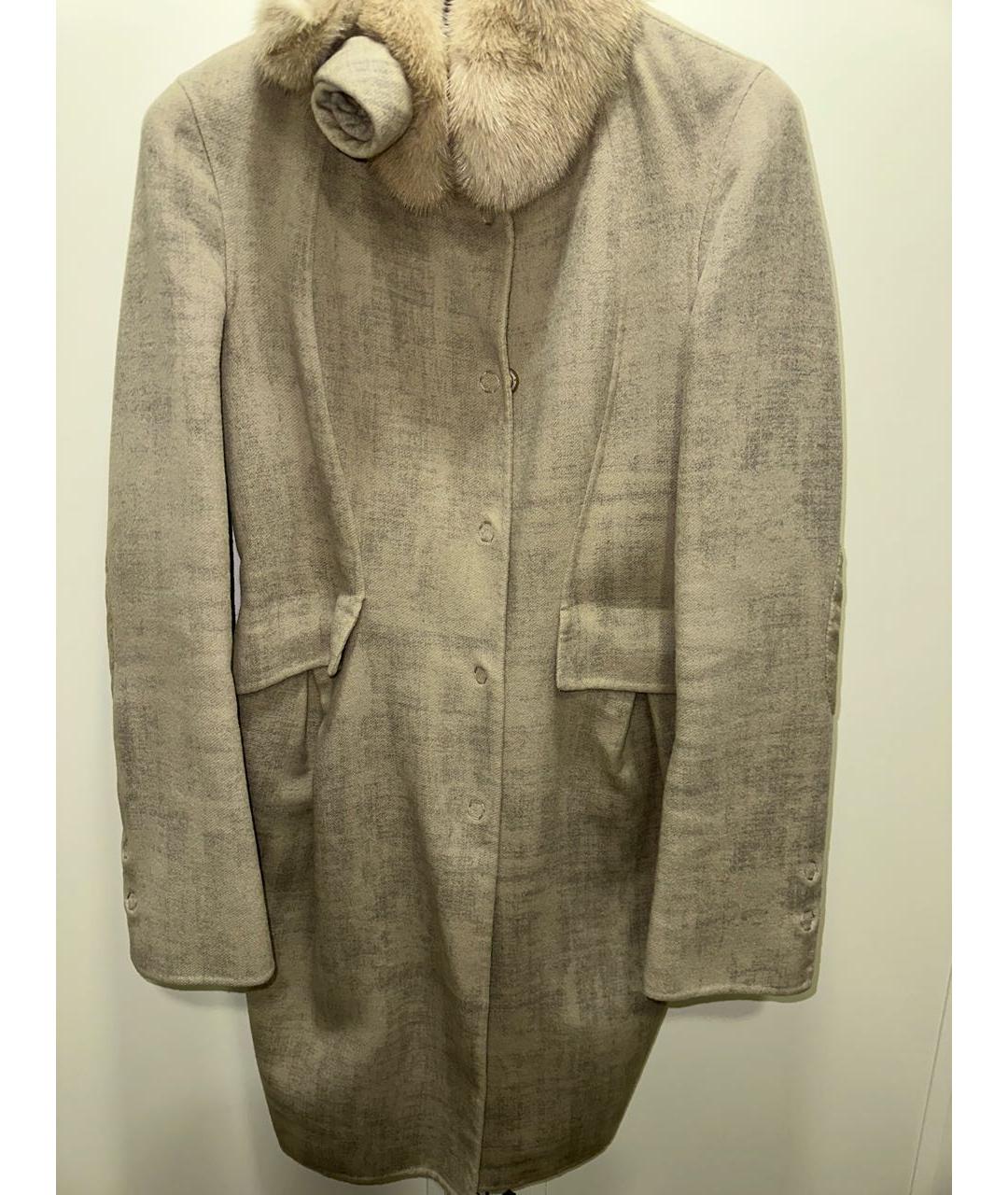ERMANNO SCERVINO Бежевое кашемировое пальто, фото 6
