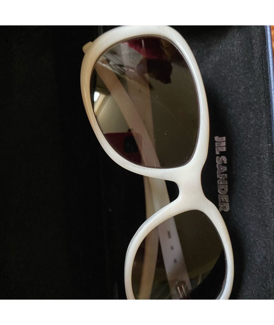 JIL SANDER Белые пластиковые солнцезащитные очки, фото 2