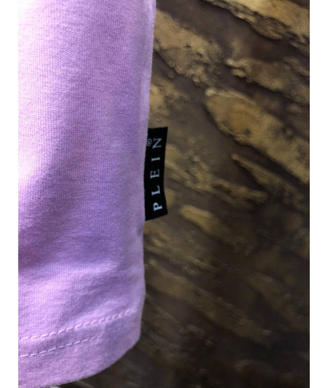 PHILIPP PLEIN Фиолетовая хлопковая футболка, фото 6