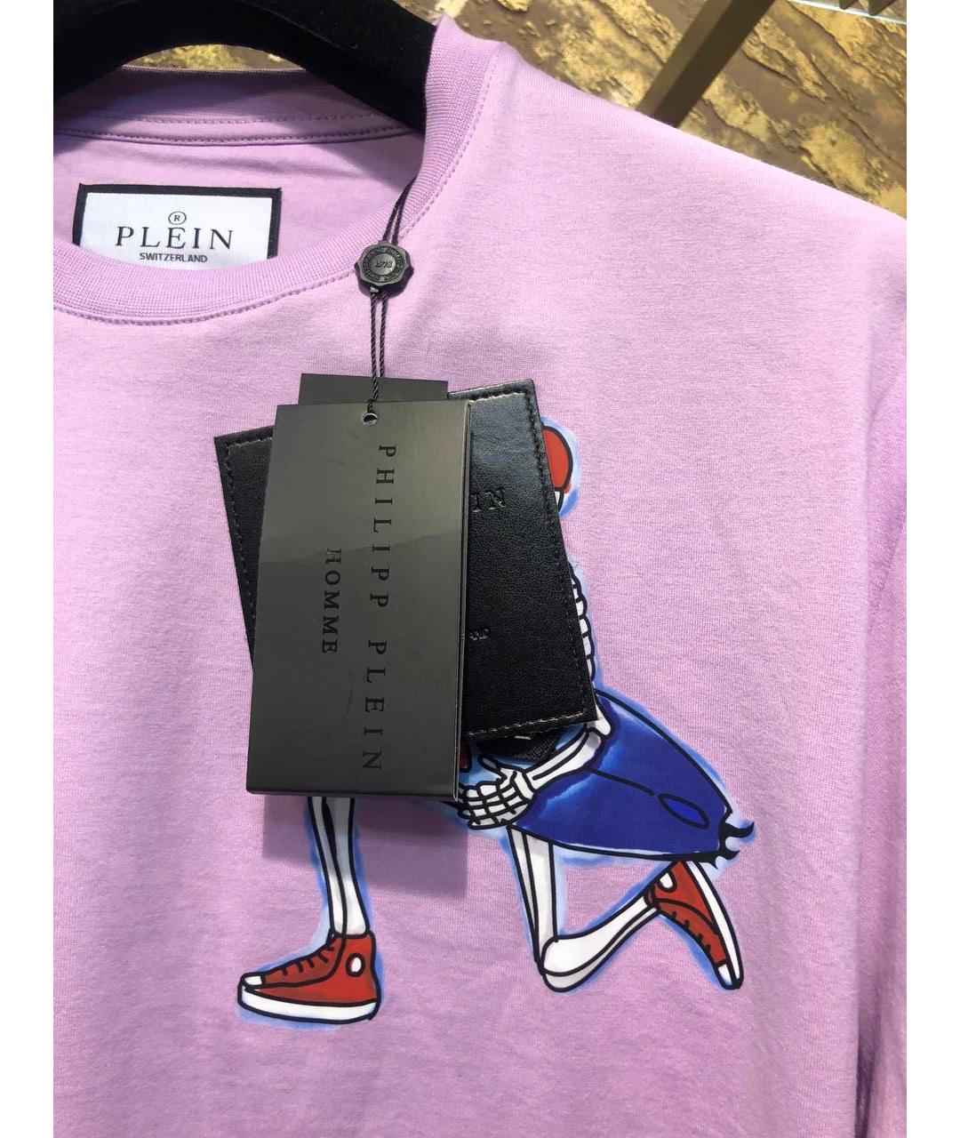 PHILIPP PLEIN Фиолетовая хлопковая футболка, фото 3