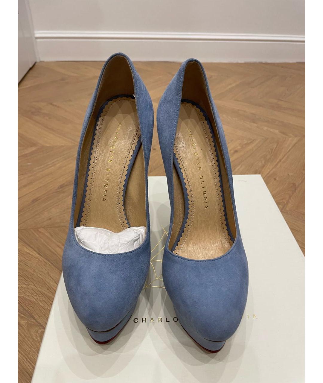 CHARLOTTE OLYMPIA Голубые замшевые туфли, фото 2