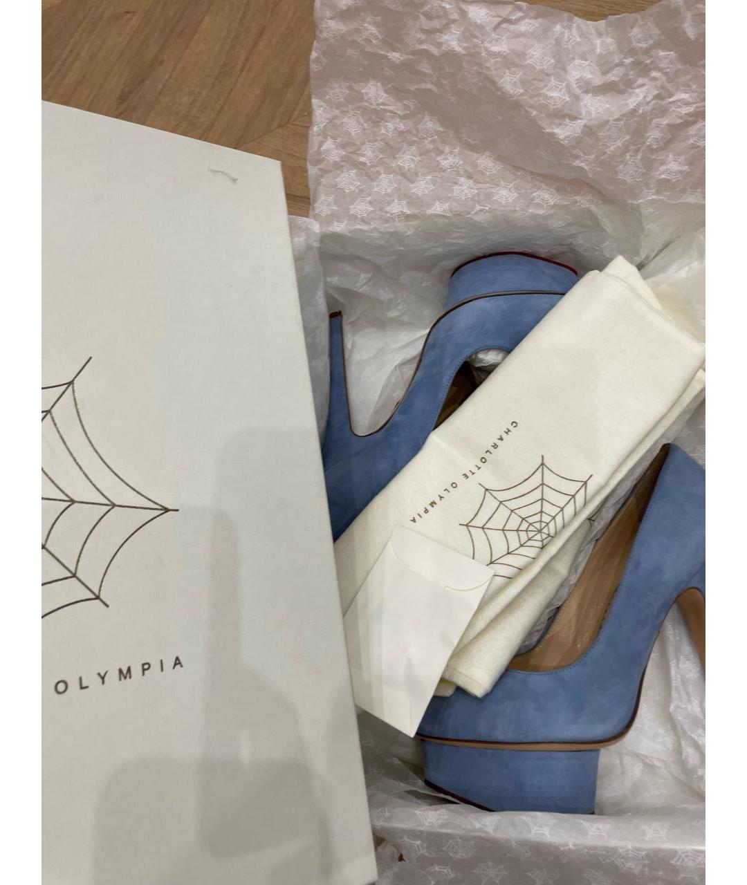 CHARLOTTE OLYMPIA Голубые замшевые туфли, фото 7
