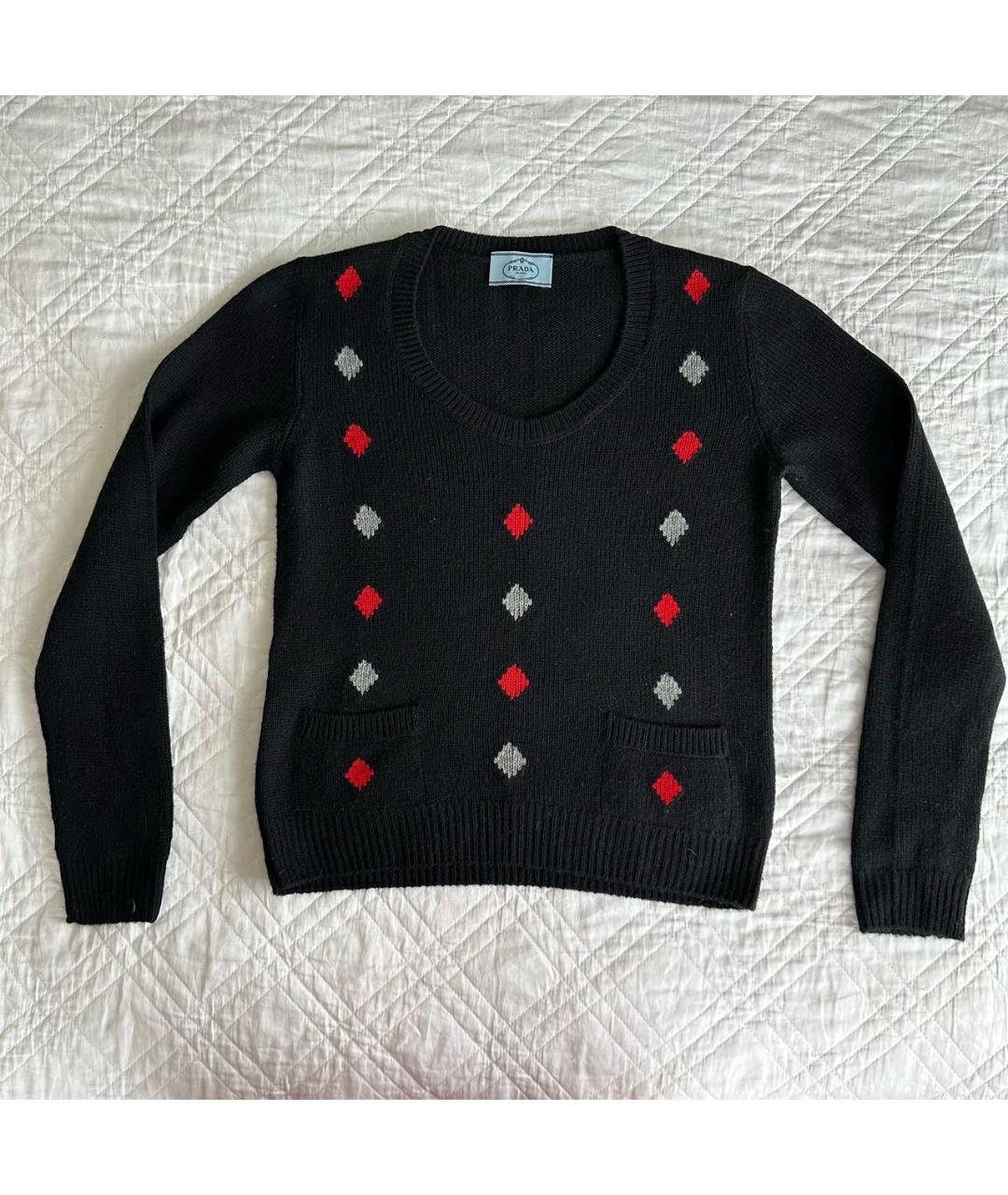 PRADA Черный кашемировый джемпер / свитер, фото 6