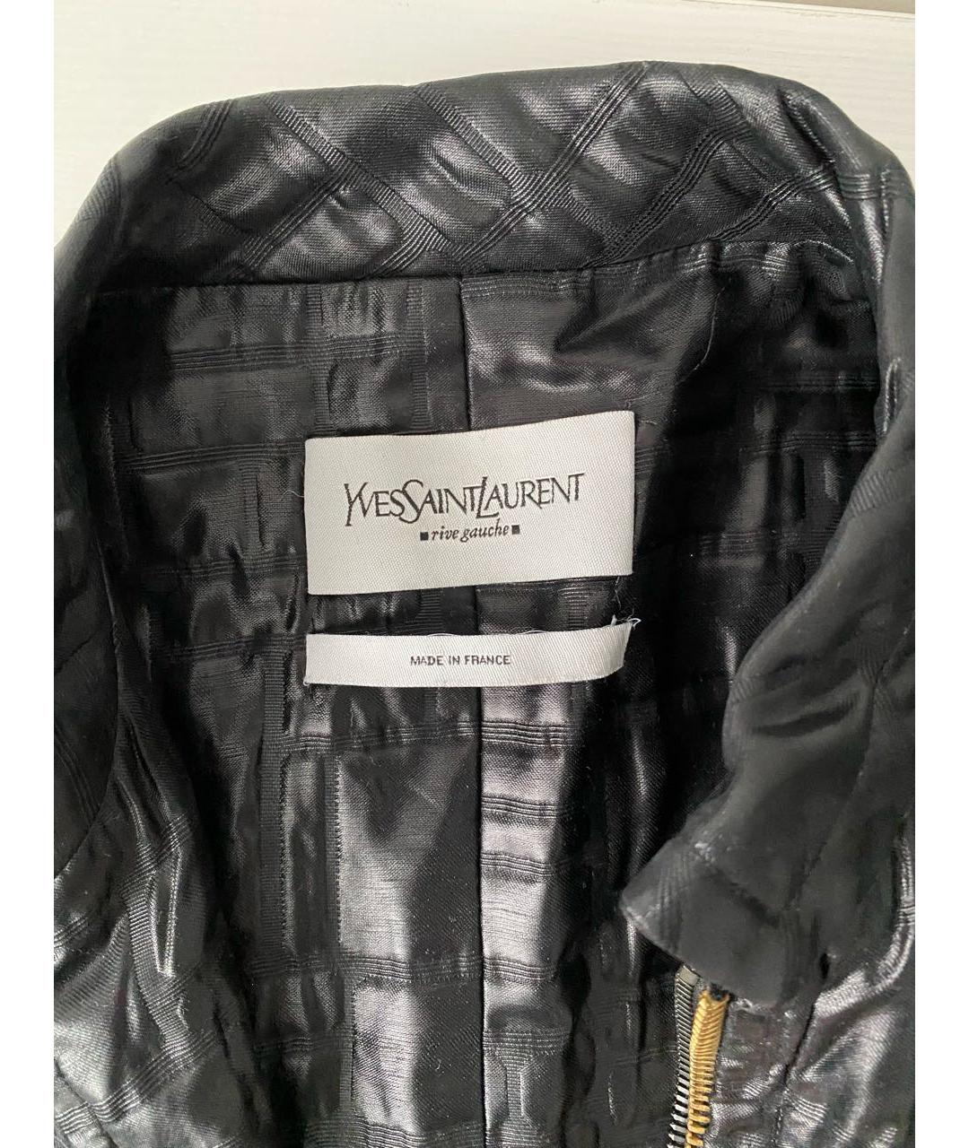 YVES SAINT LAURENT VINTAGE Черный ацетатный тренч/плащ, фото 3