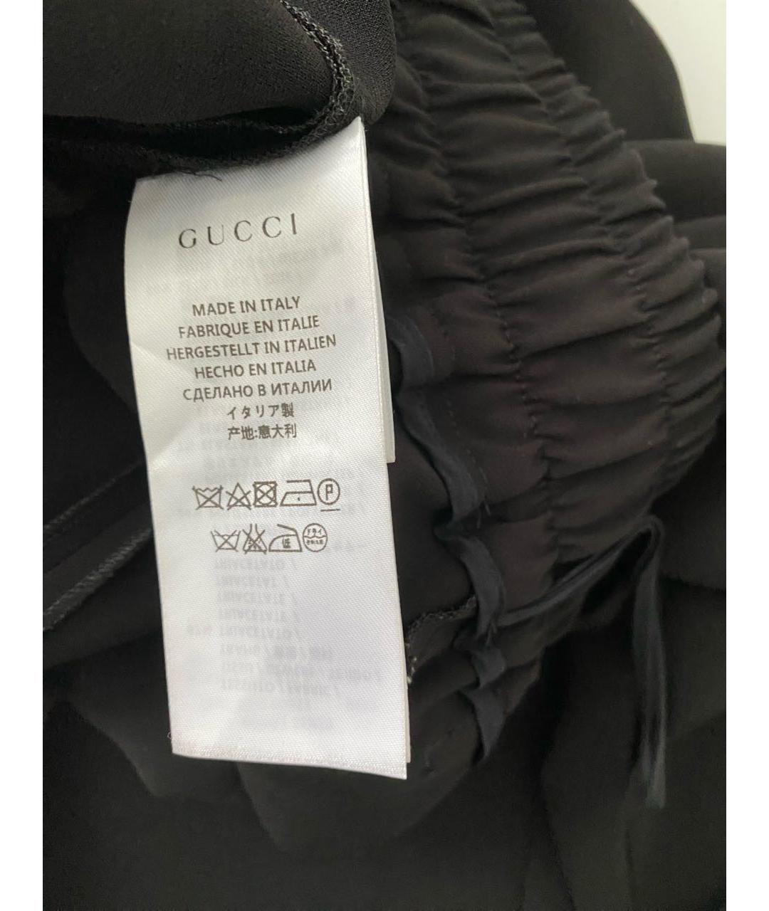 GUCCI Черные полиэстеровые прямые брюки, фото 6