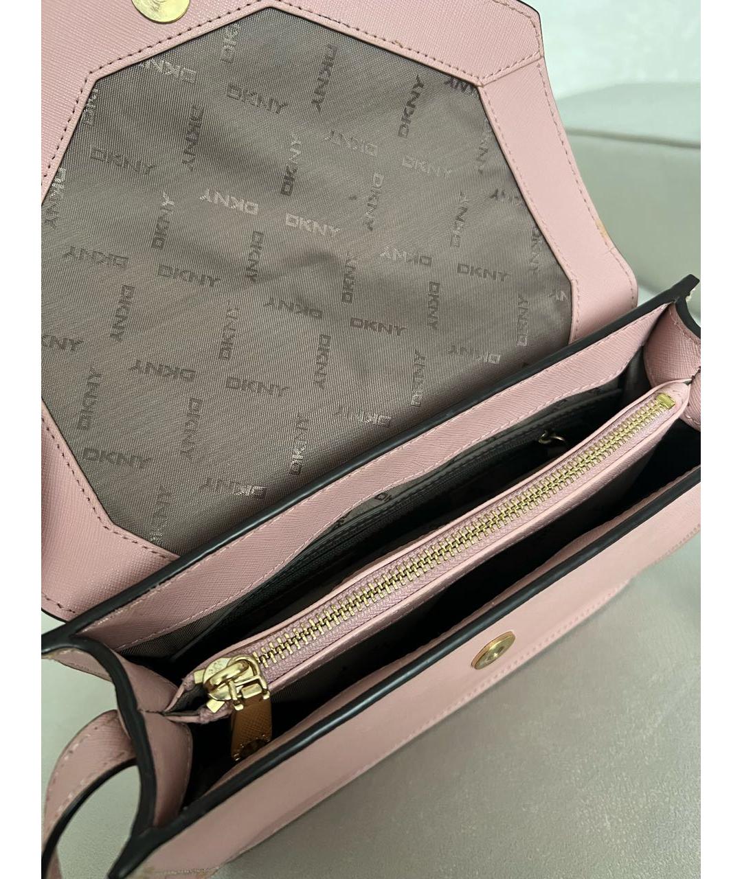 DKNY Розовая сумка через плечо из искусственной кожи, фото 4