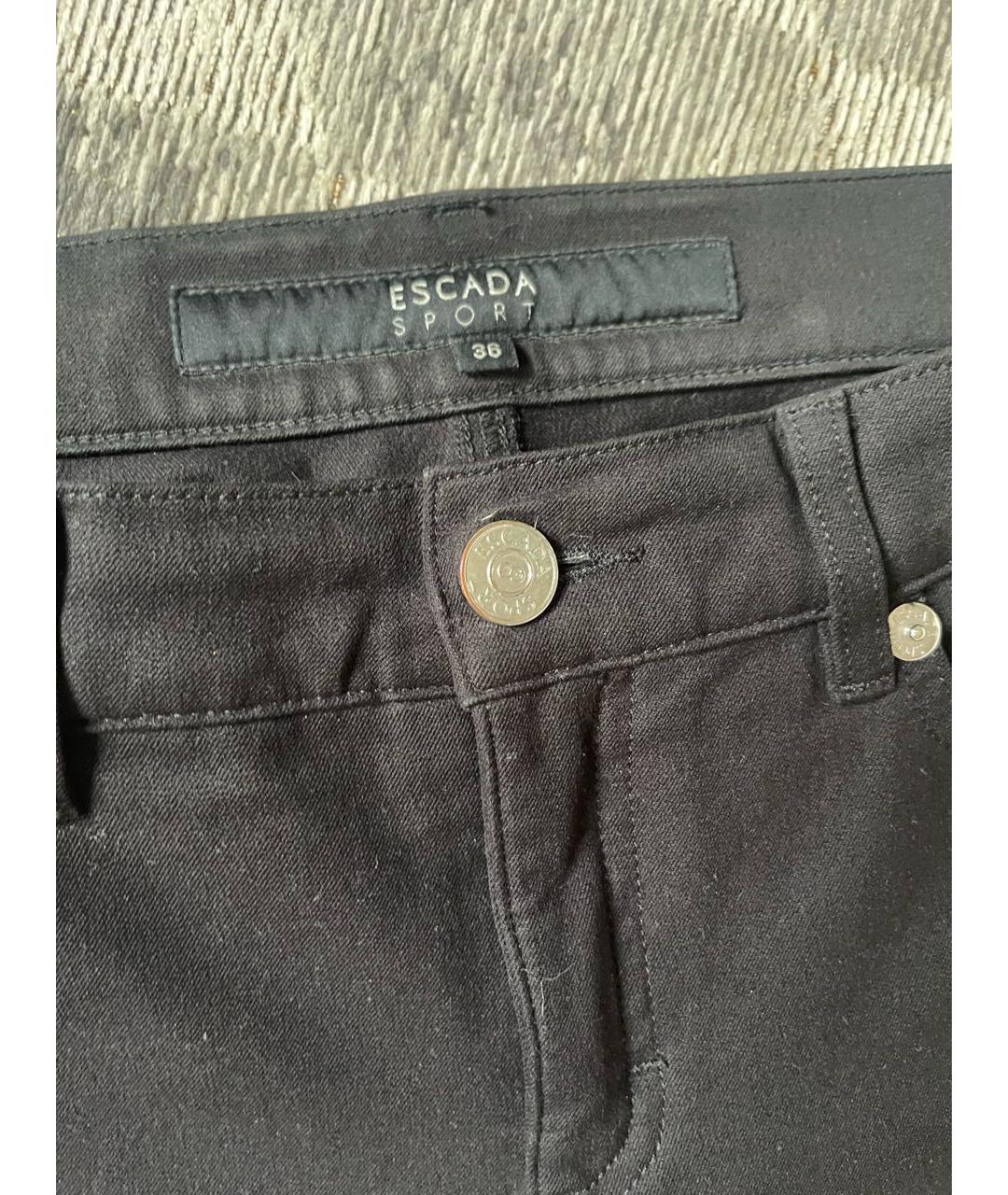 ESCADA Черные хлопко-эластановые брюки узкие, фото 2