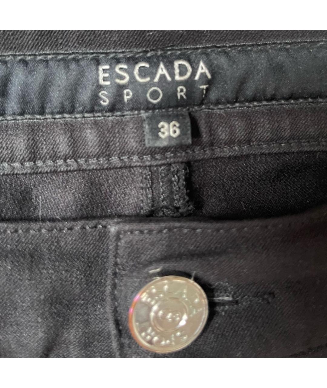 ESCADA Черные хлопко-эластановые брюки узкие, фото 8