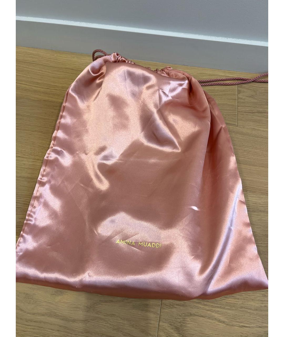 Amina Muaddi Белые кожаные ботфорты, фото 6