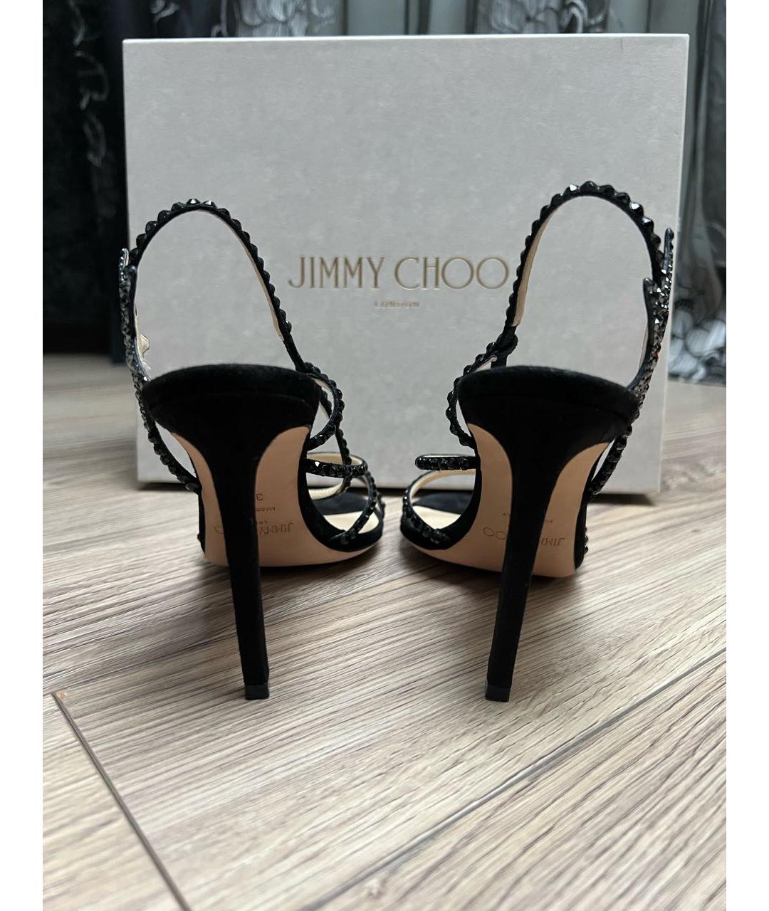 JIMMY CHOO Черные замшевые босоножки, фото 4