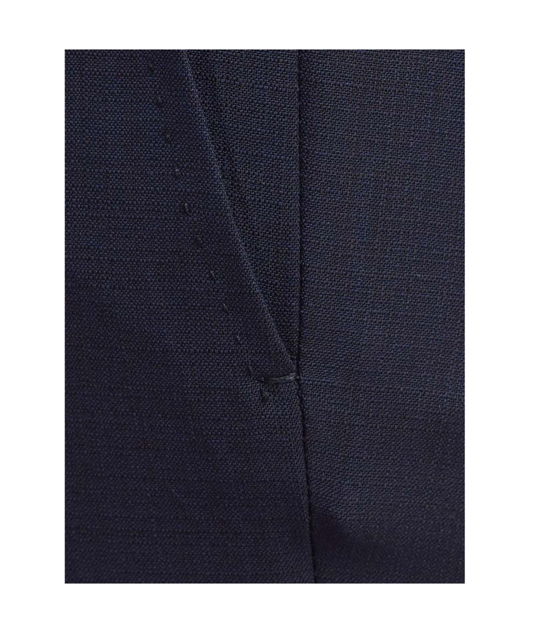 ERMENEGILDO ZEGNA Темно-синие шерстяные классические брюки, фото 4