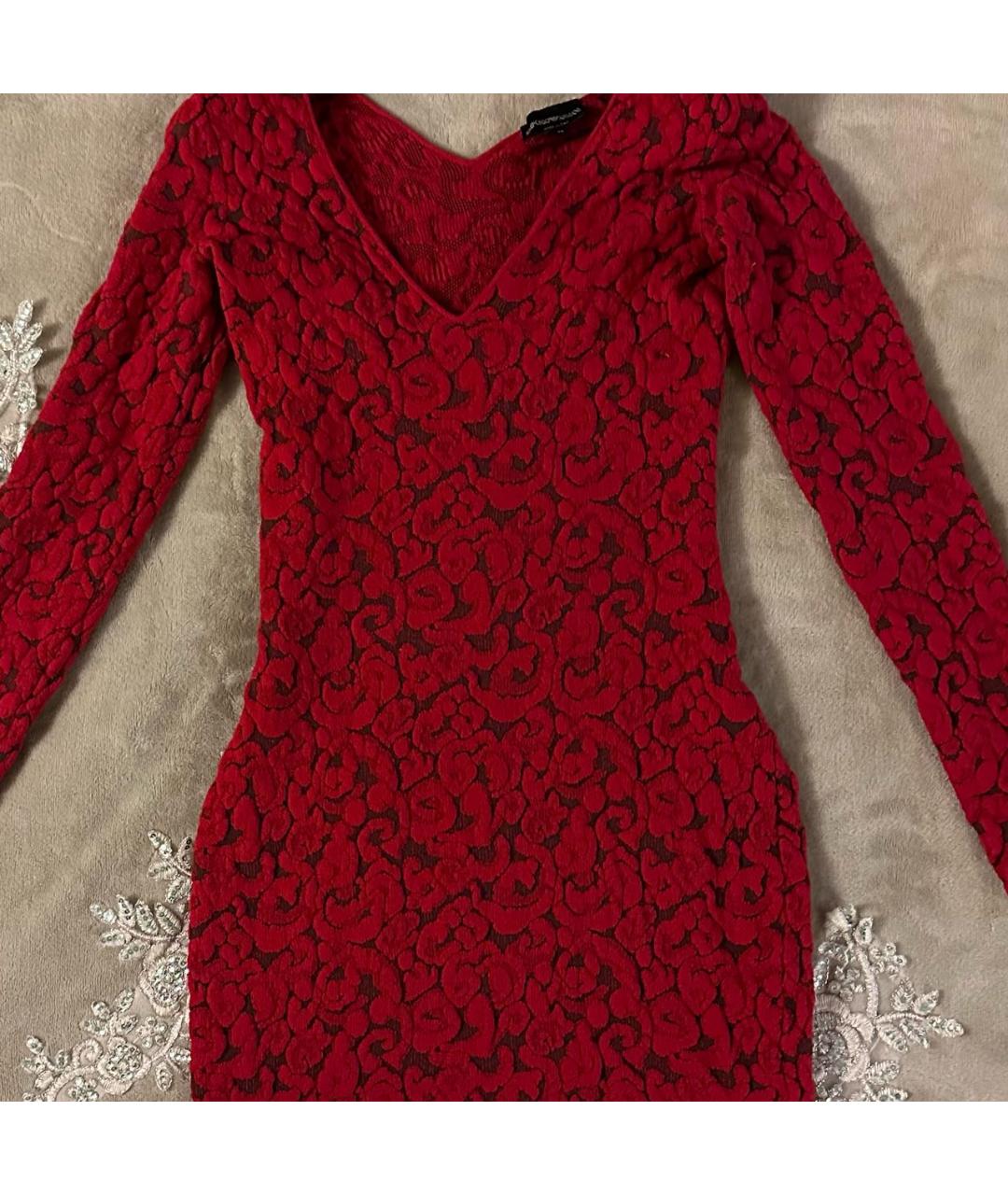 EMPORIO ARMANI Красное повседневное платье, фото 4