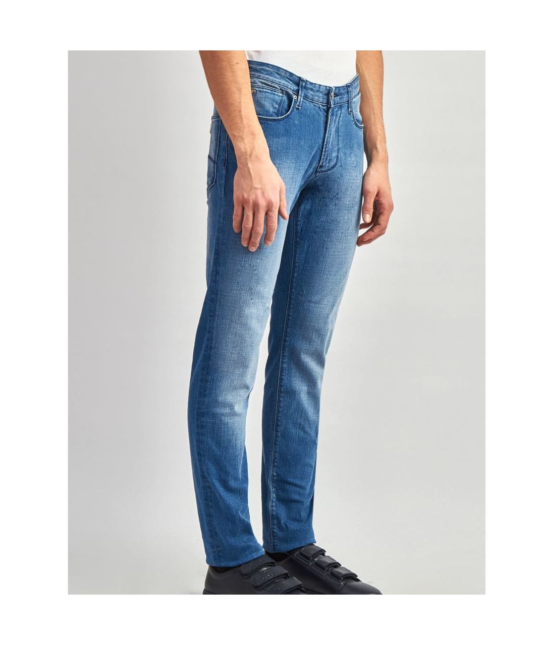 EMPORIO ARMANI Синие хлопко-эластановые джинсы скинни, фото 2