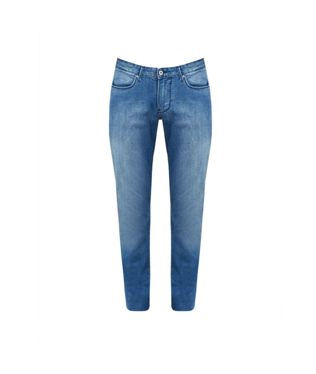 EMPORIO ARMANI Синие хлопко-эластановые джинсы скинни, фото 1