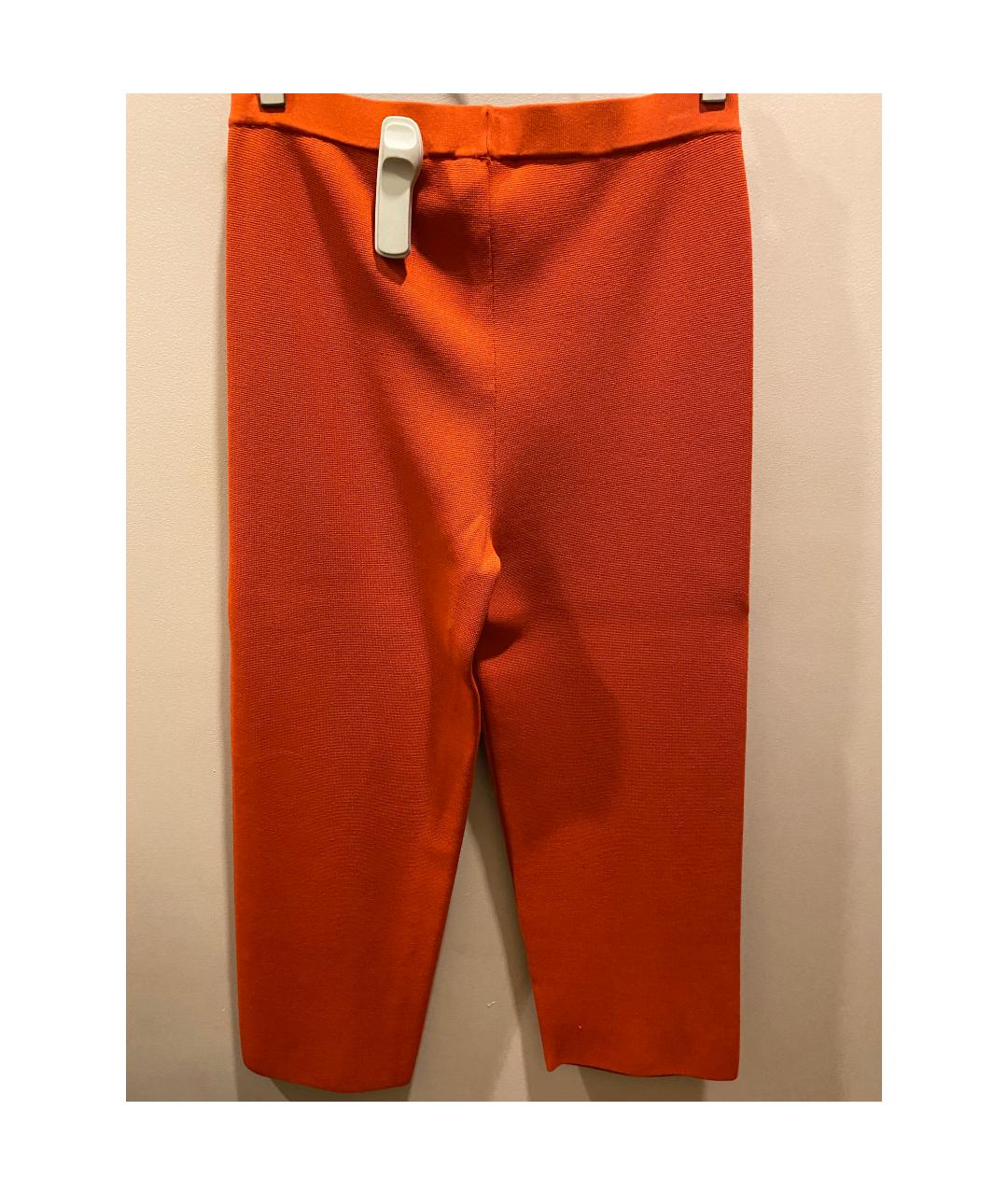 MARINA RINALDI Оранжевое вискозные прямые брюки, фото 2