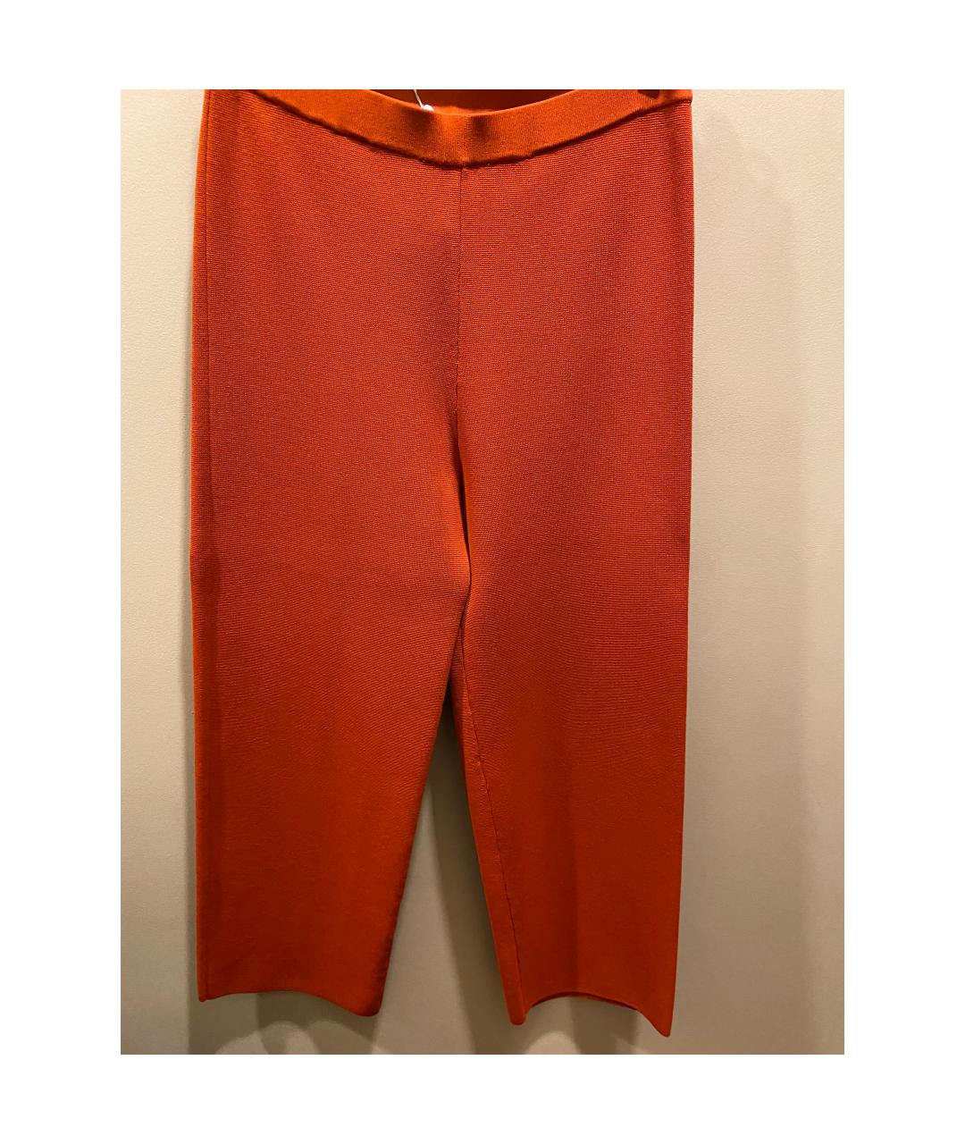 MARINA RINALDI Оранжевое вискозные прямые брюки, фото 6
