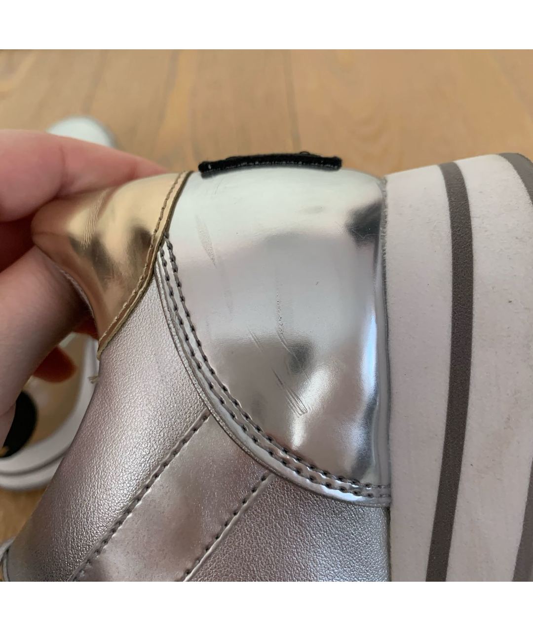 MICHAEL KORS Серебряные кроссовки из искусственной кожи, фото 5