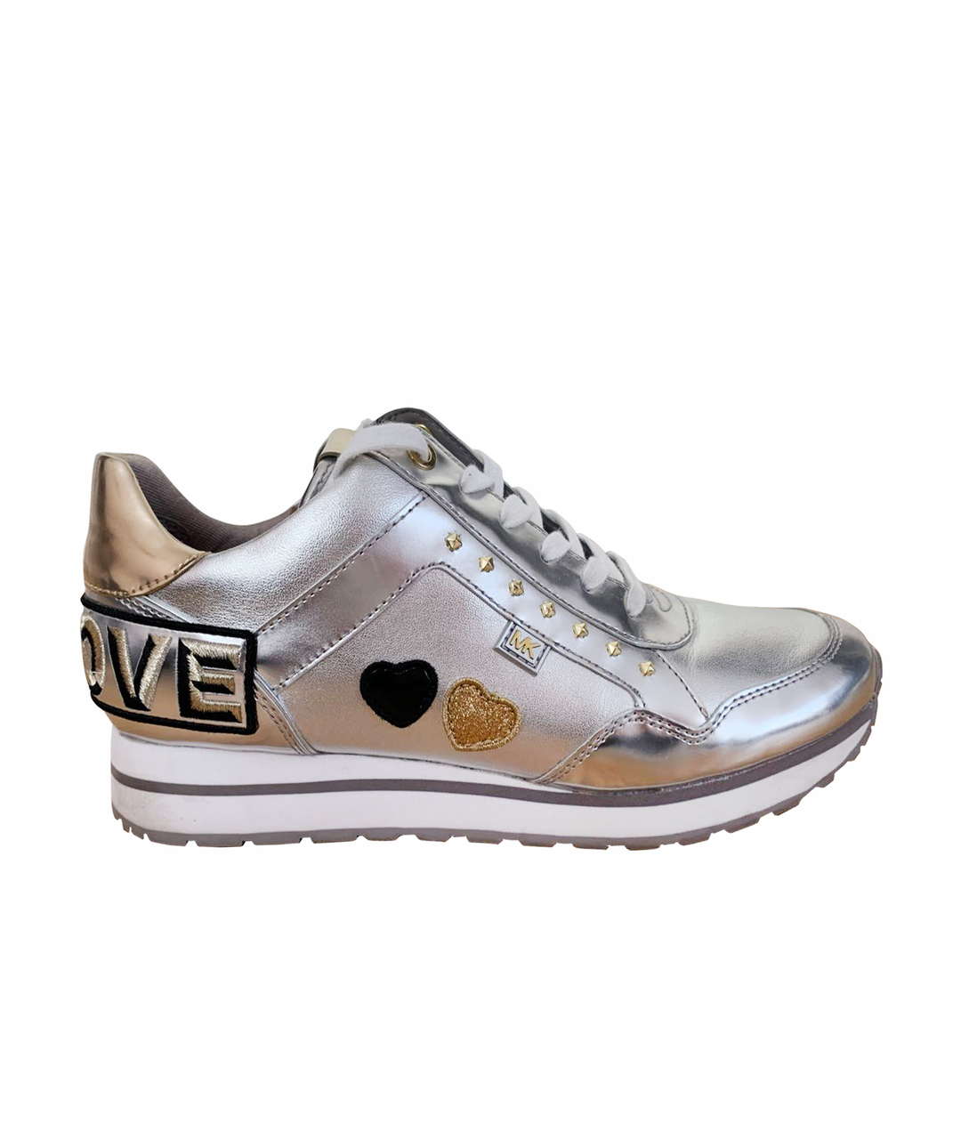MICHAEL KORS Серебряные кроссовки из искусственной кожи, фото 1