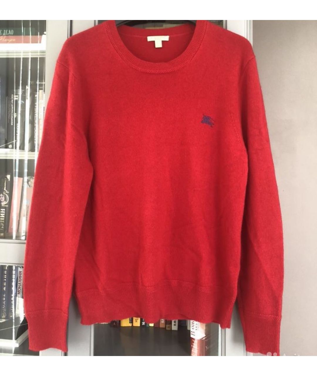 BURBERRY Красный кашемировый джемпер / свитер, фото 4
