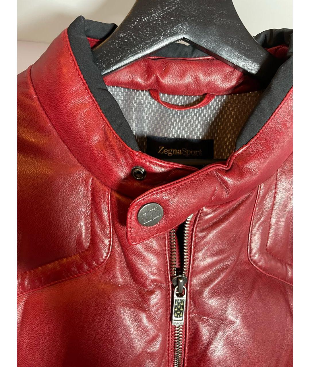 ZEGNA SPORT Красная кожаная куртка, фото 4