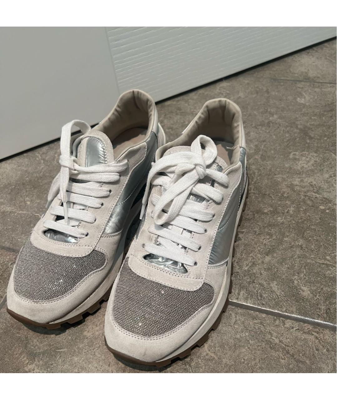 BRUNELLO CUCINELLI Серые замшевые кроссовки, фото 3