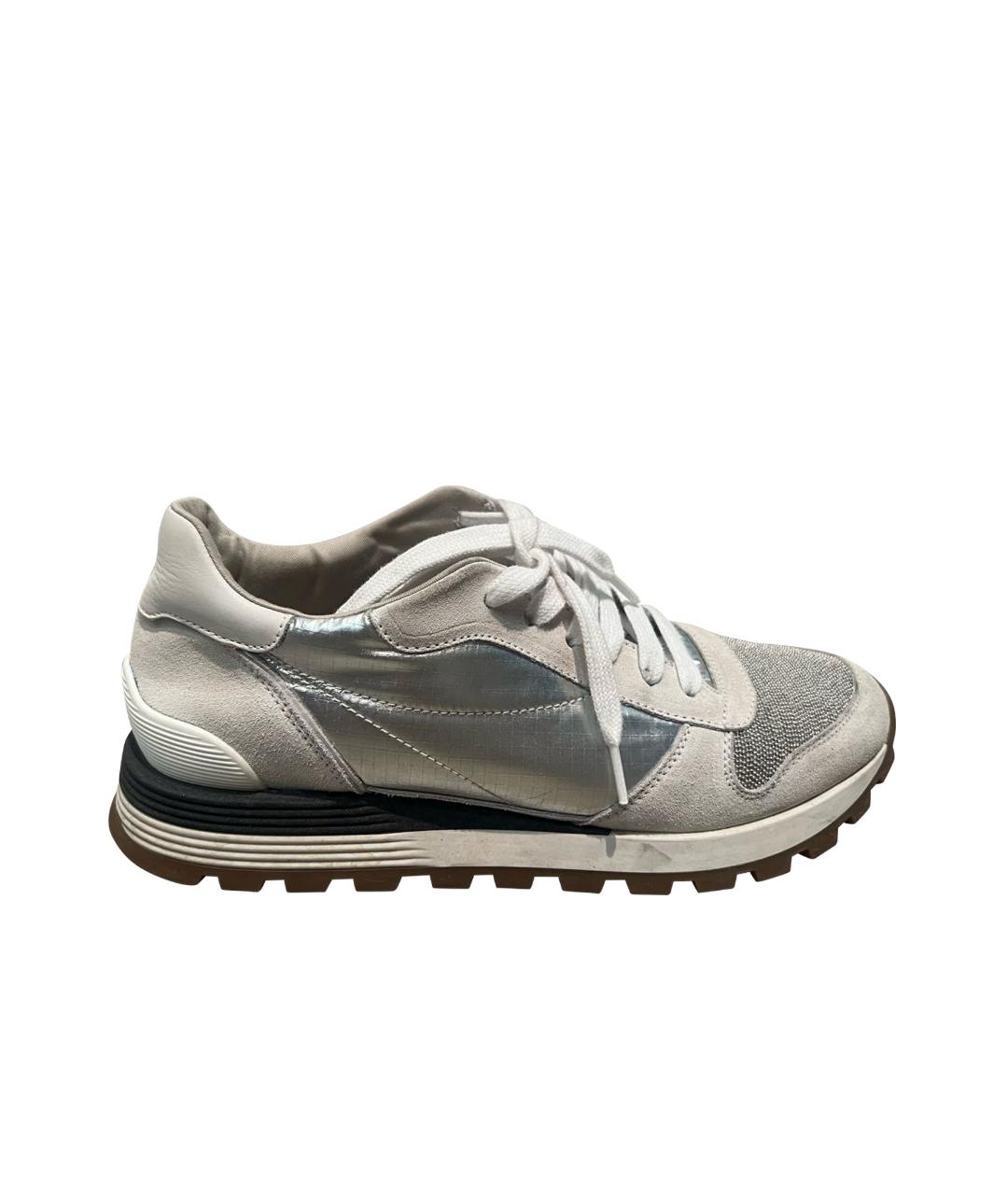 BRUNELLO CUCINELLI Серые замшевые кроссовки, фото 1