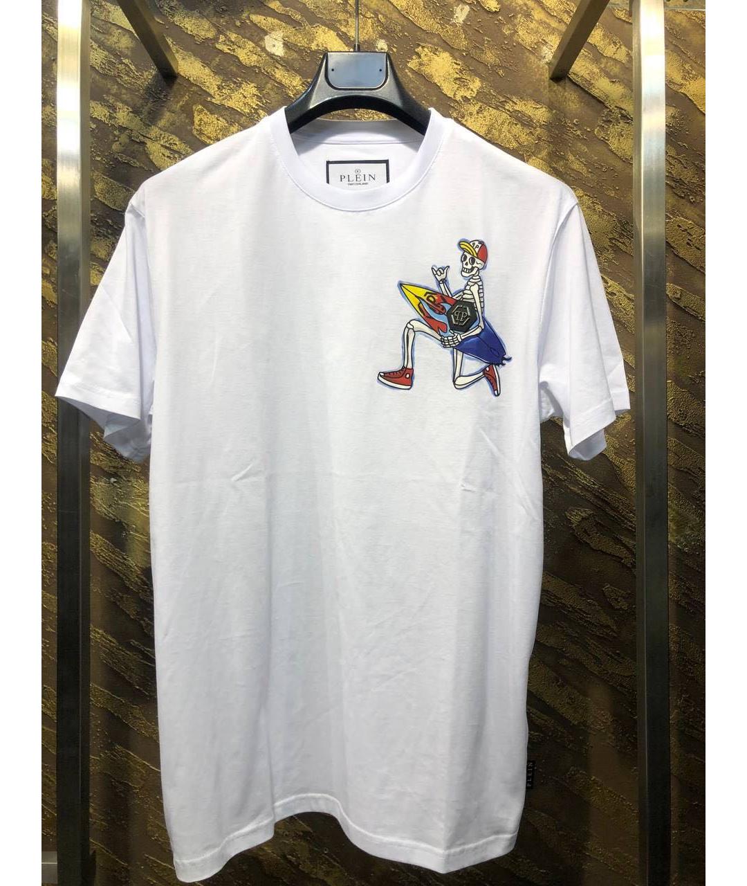 PHILIPP PLEIN Белая хлопковая футболка, фото 9