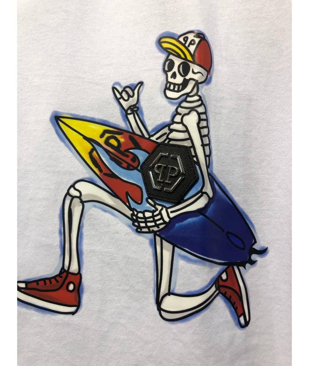 PHILIPP PLEIN Белая хлопковая футболка, фото 4