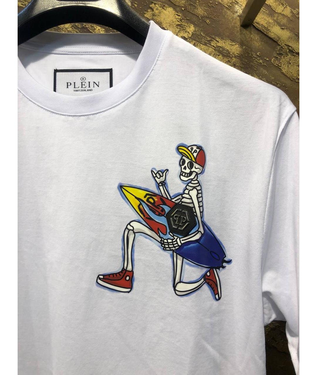 PHILIPP PLEIN Белая хлопковая футболка, фото 6