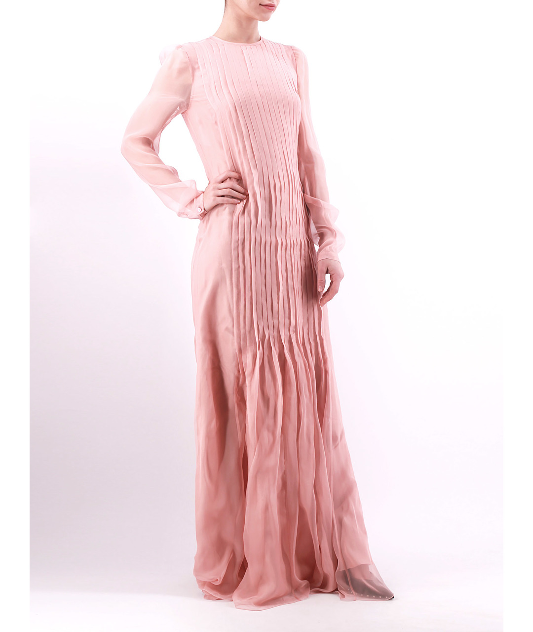 ROCHAS Розовое шелковое повседневное платье, фото 2