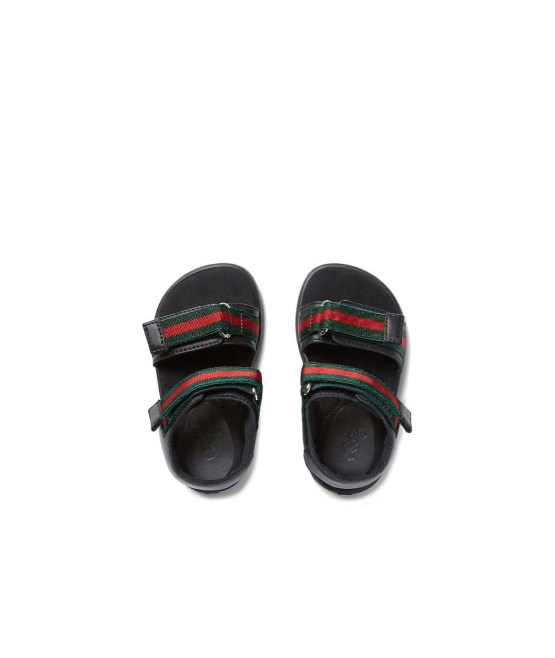 GUCCI KIDS Черные кожаные сандалии и шлепанцы, фото 3