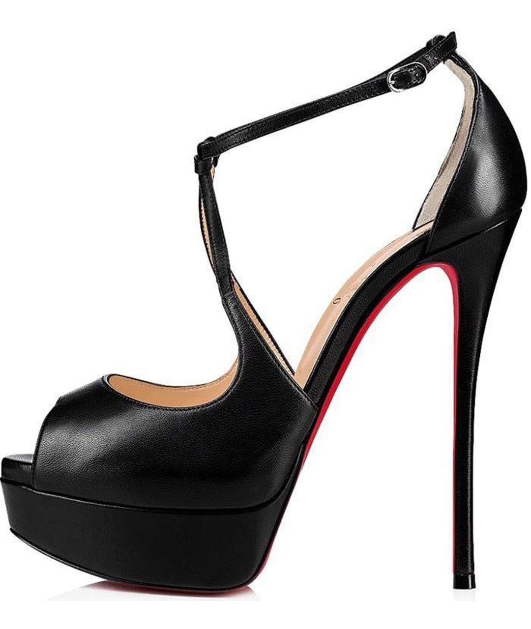 CHRISTIAN LOUBOUTIN Черные кожаные туфли, фото 7