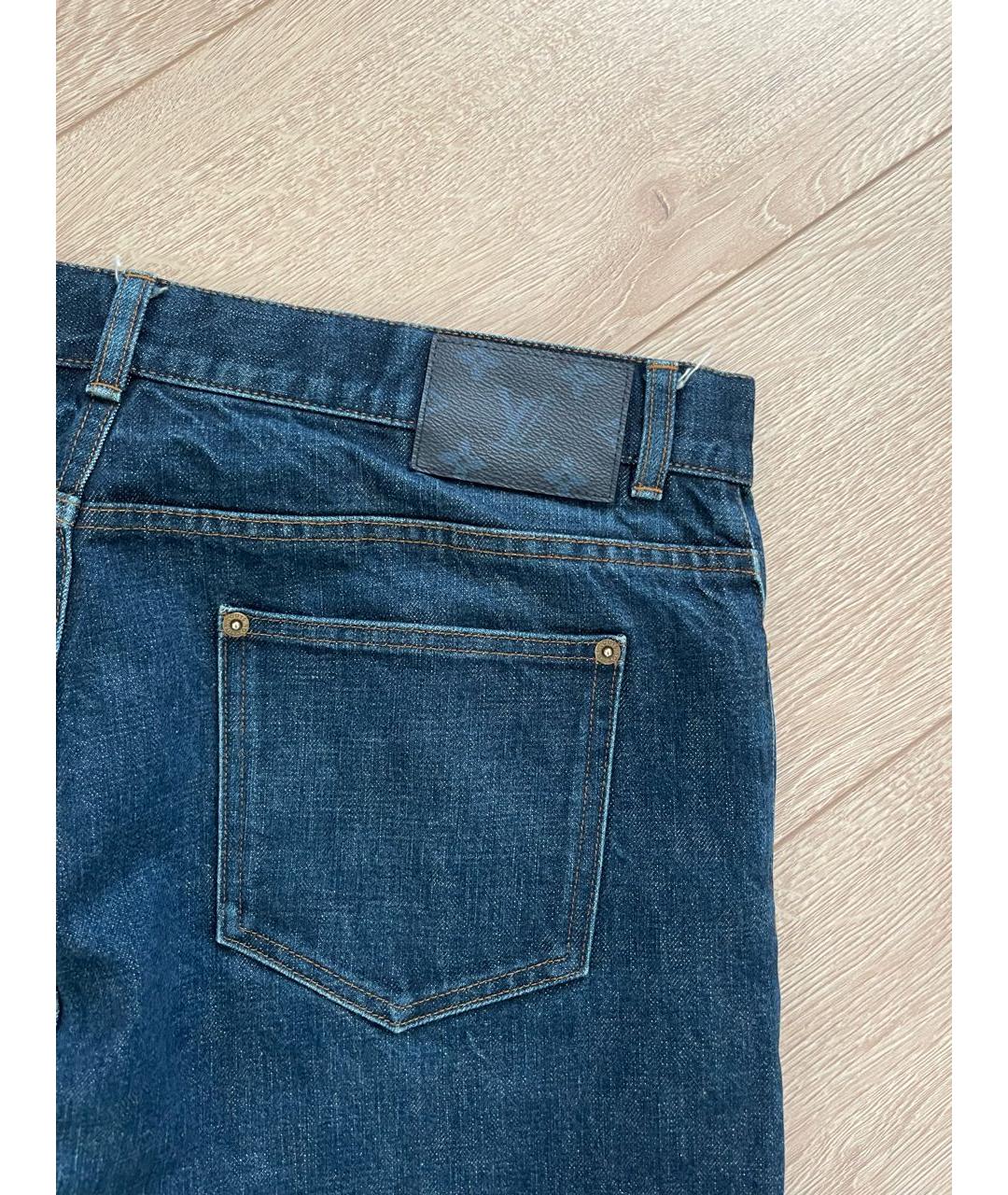 LOUIS VUITTON PRE-OWNED Темно-синие хлопковые прямые джинсы, фото 7