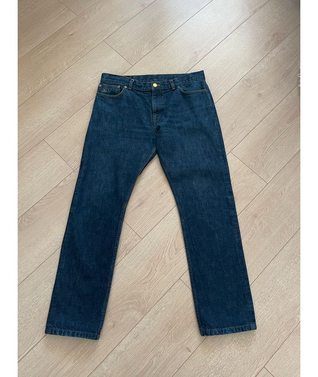 LOUIS VUITTON PRE-OWNED Темно-синие хлопковые прямые джинсы, фото 9