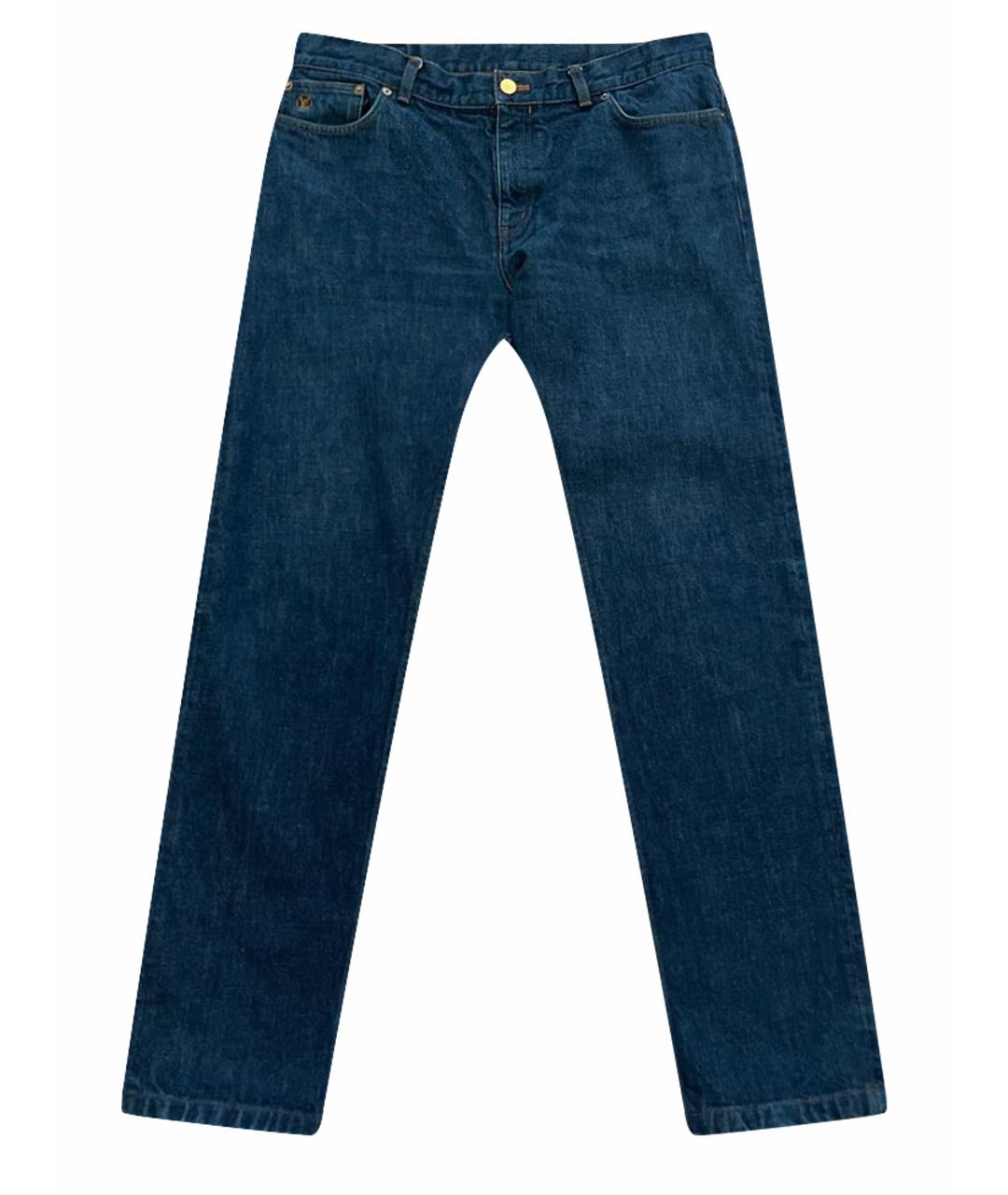 LOUIS VUITTON Темно-синие хлопковые прямые джинсы, фото 1