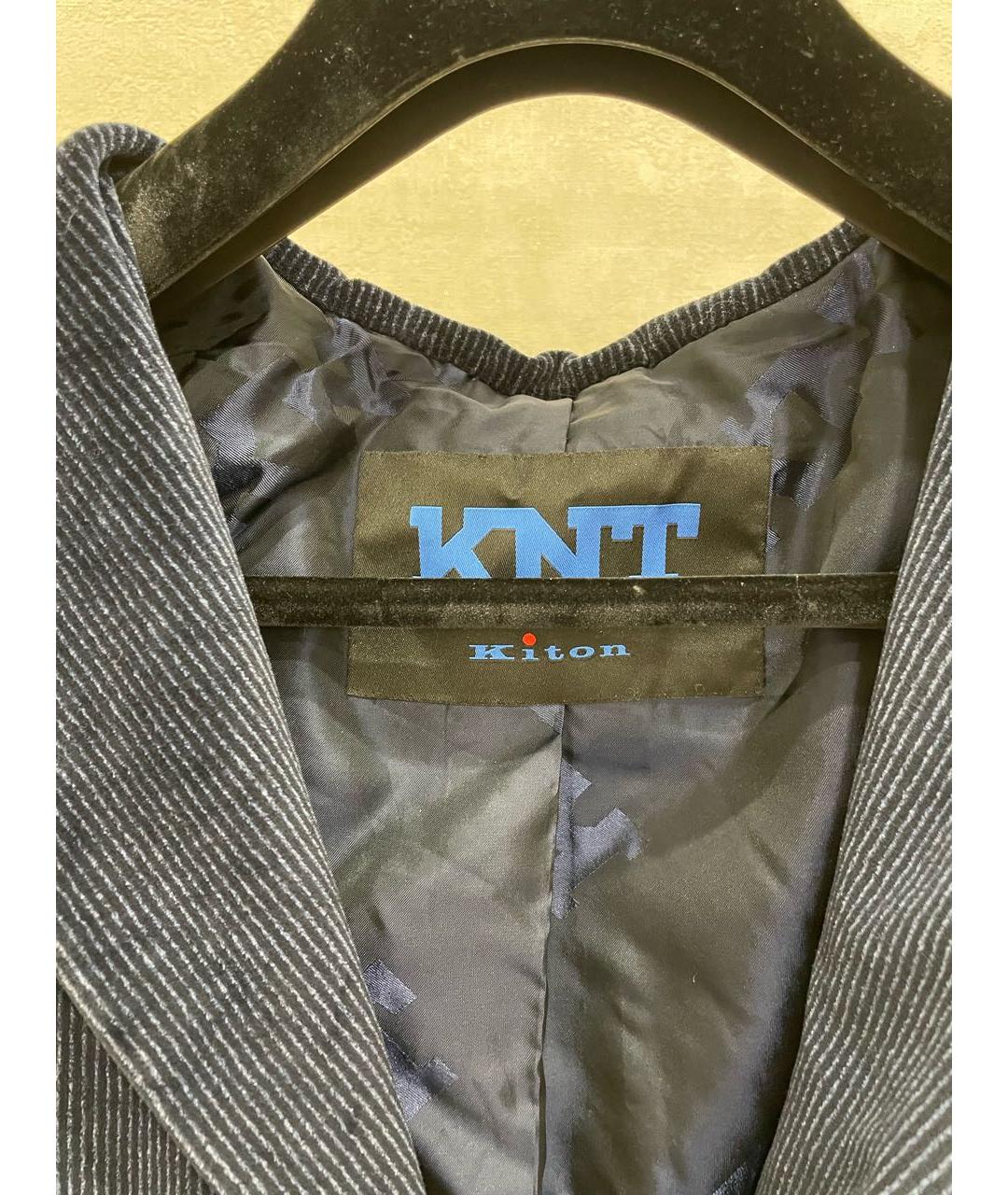 KITON Темно-синий хлопковый пиджак, фото 3
