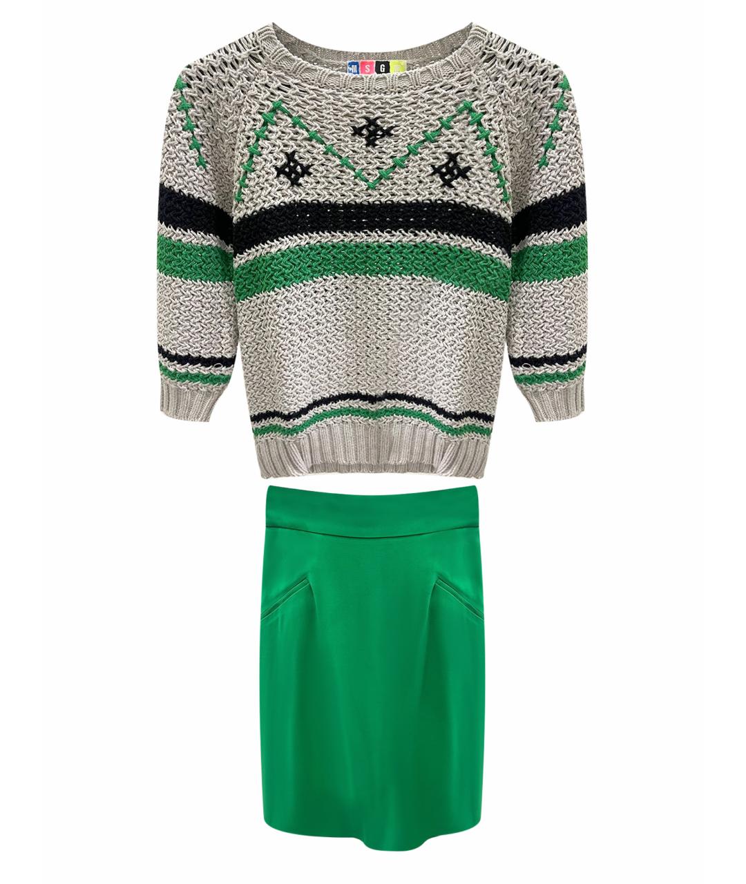 MSGM Зеленый вискозный костюм с юбками, фото 1