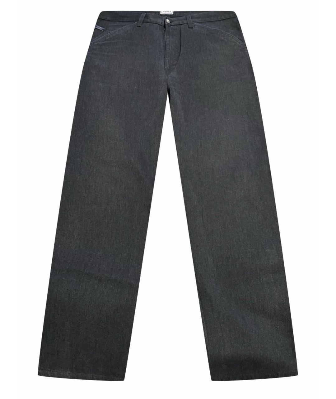VERSACE VINTAGE Антрацитовые хлопковые прямые джинсы, фото 1