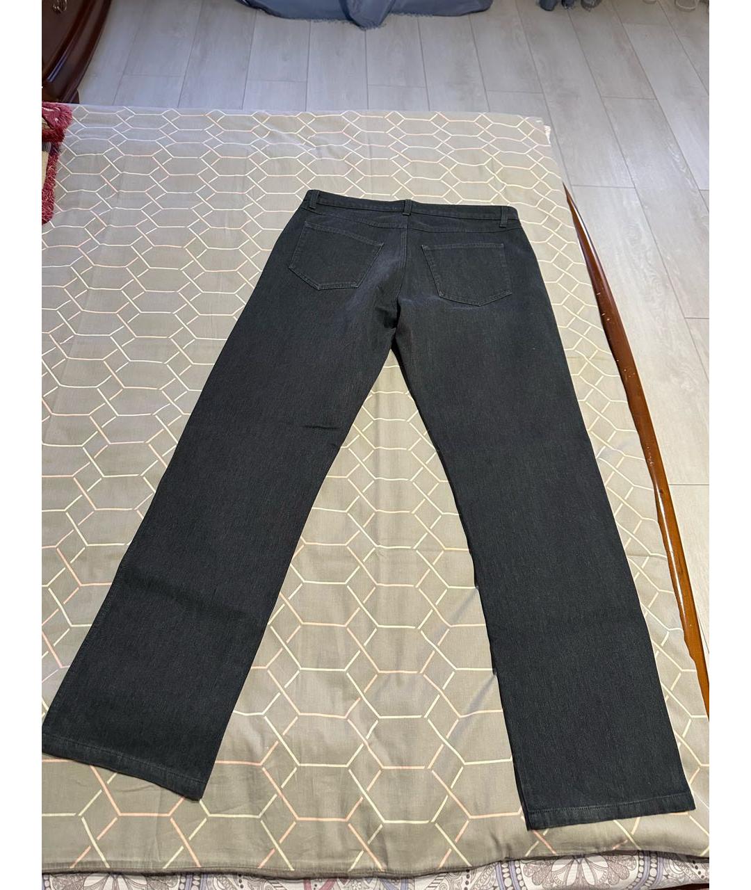 VERSACE VINTAGE Антрацитовые хлопковые прямые джинсы, фото 2