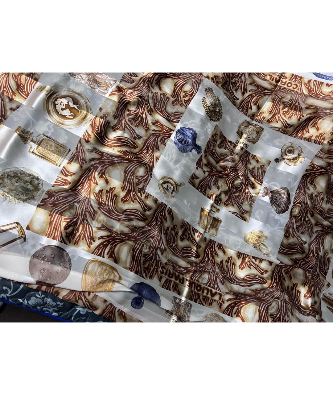 LALIQUE Коричневый шелковый платок, фото 2