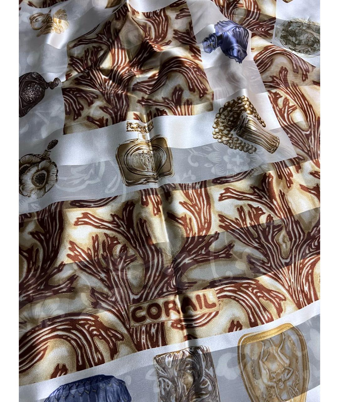 LALIQUE Коричневый шелковый платок, фото 9