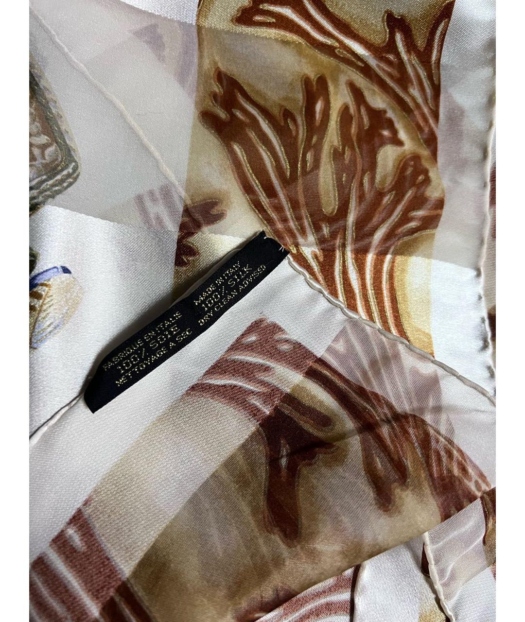LALIQUE Коричневый шелковый платок, фото 7