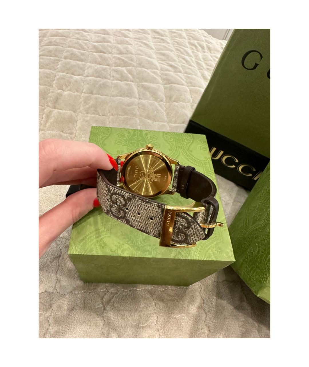 GUCCI Позолоченные часы, фото 3