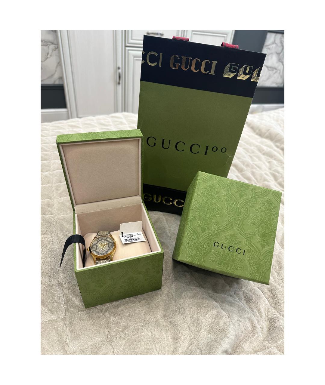 GUCCI Позолоченные часы, фото 4