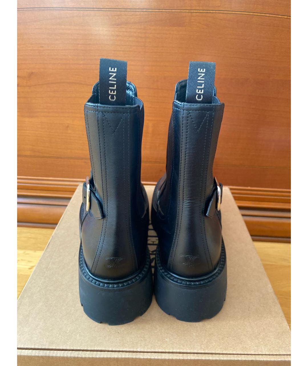 CELINE PRE-OWNED Черные кожаные ботинки, фото 3