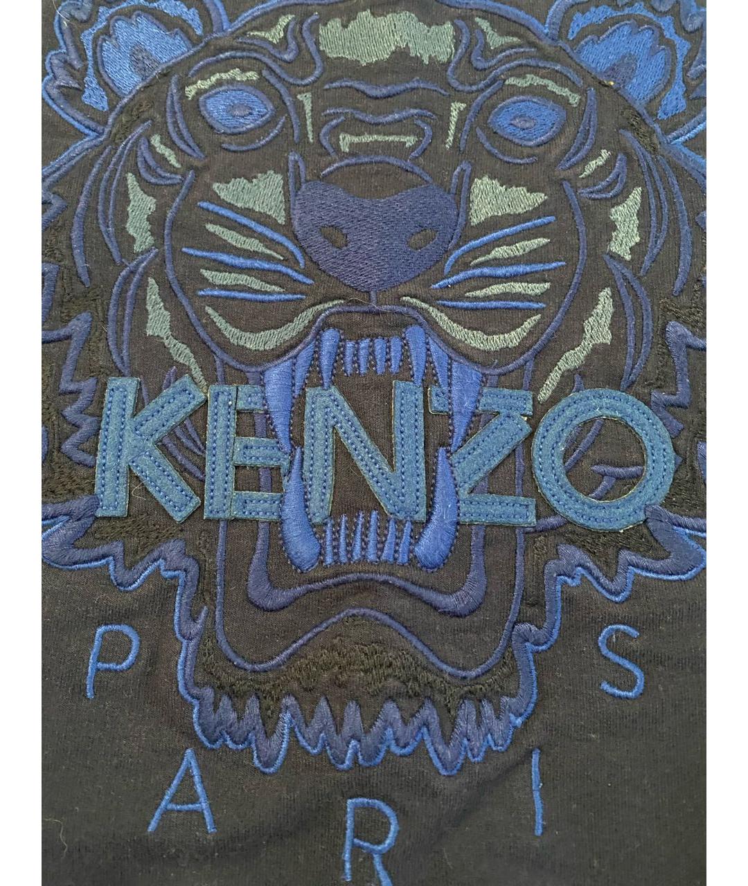 KENZO Темно-синяя хлопковая детская футболка, фото 3