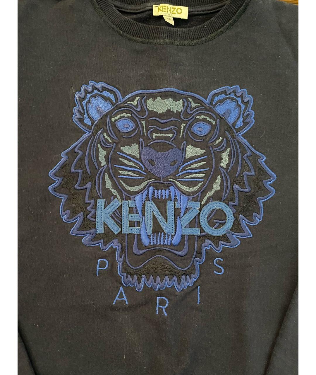 KENZO Темно-синяя хлопковая детская футболка, фото 4