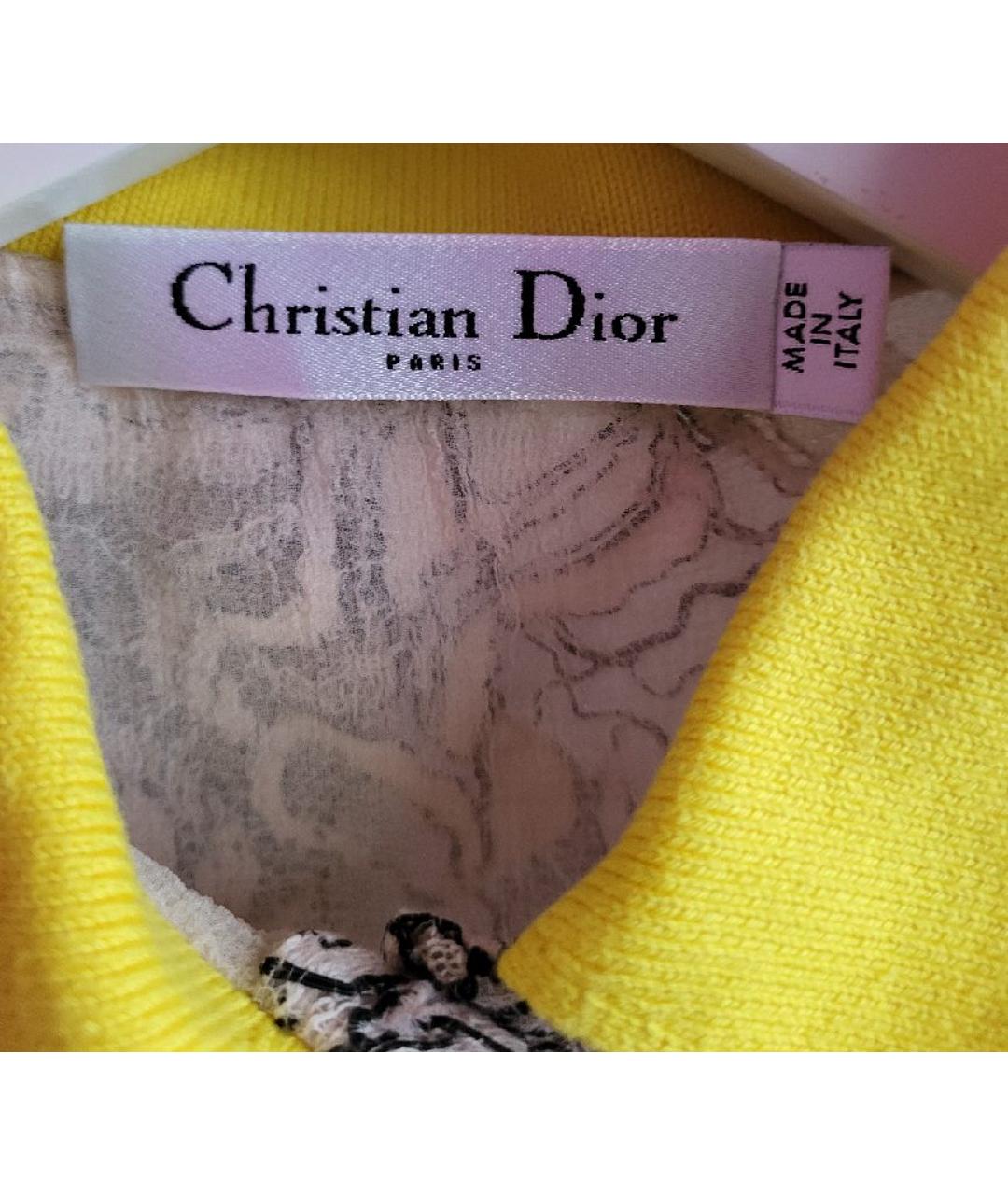 CHRISTIAN DIOR PRE-OWNED Бежевая кружевная блузы, фото 3